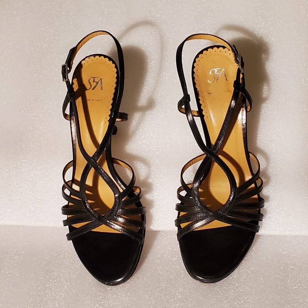 Yves Saint Laurent Black Strappy Heels